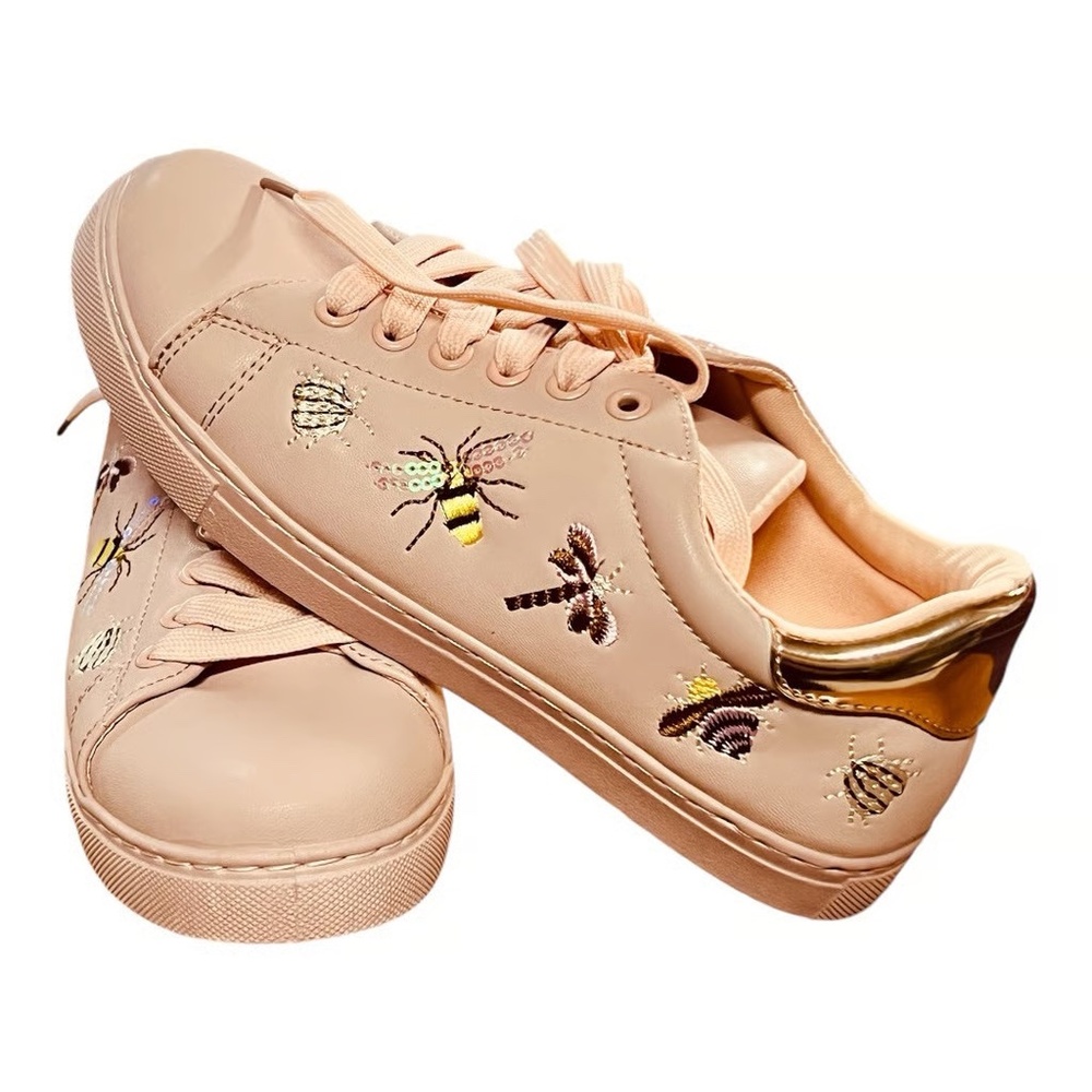 New Pastel Pink Embroidered Sneakers size 6.5